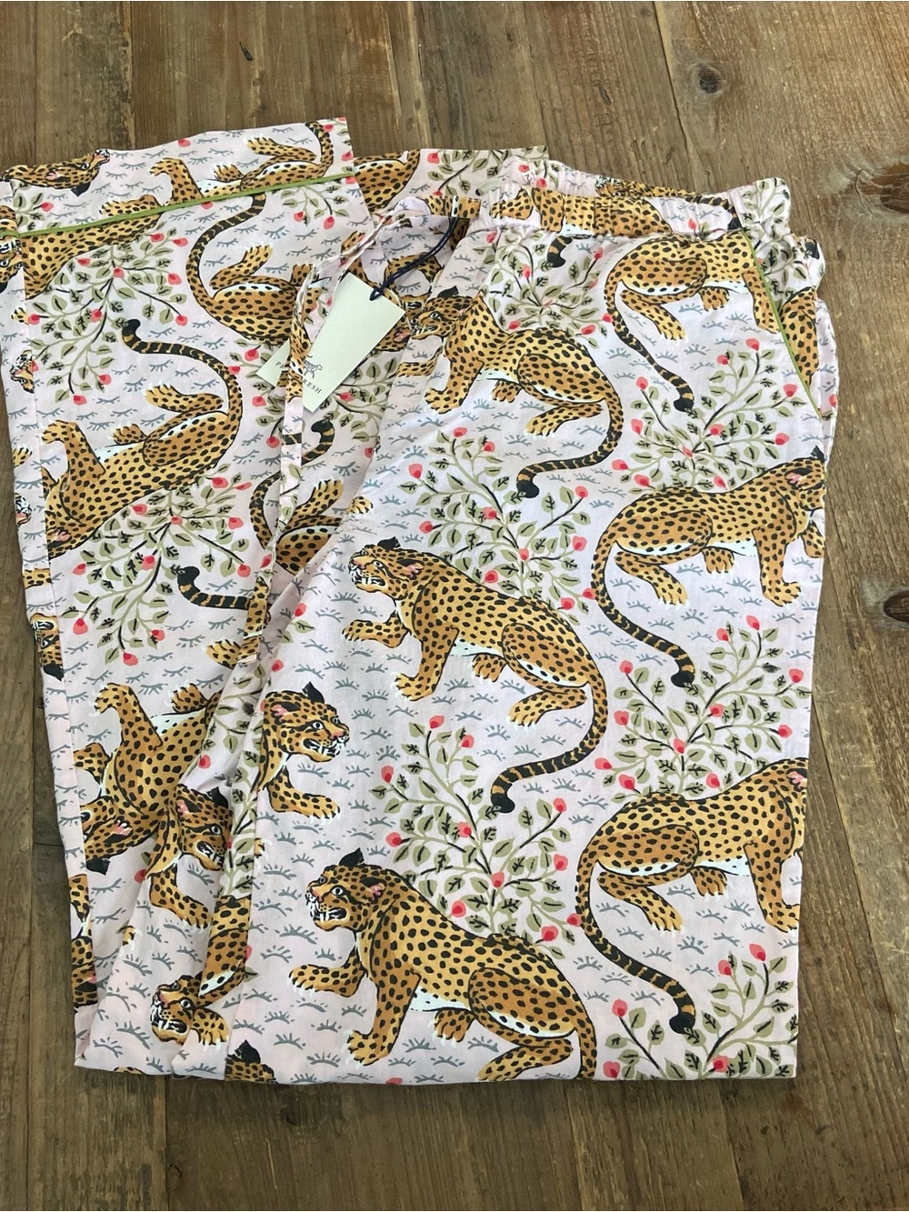Printfresh Pajama Bottoms Leopard Print PJ Pants in Bagheera Medium Tall - Picture 4 of 5